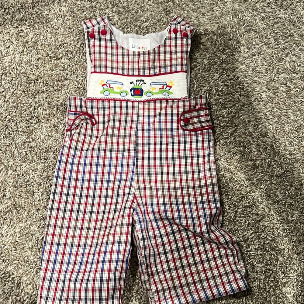 Lil Cactus Golf Romper Boy Smock